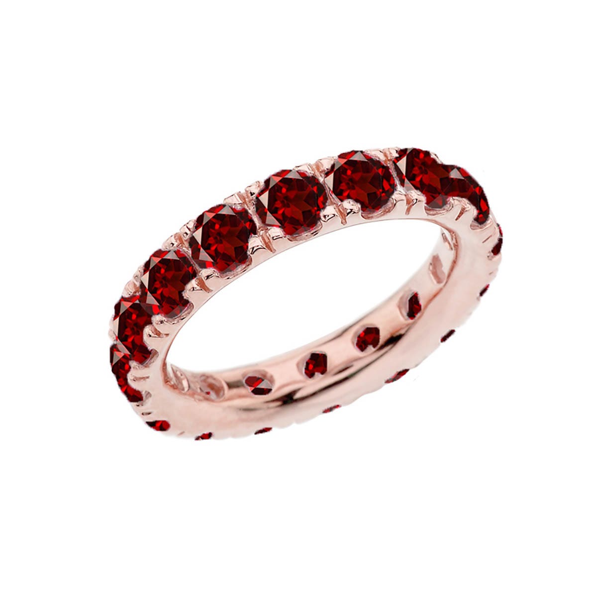 Garnet Gemstone Eternity Ring in 9ct White Gold