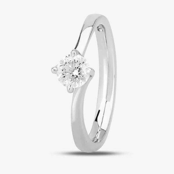 1888 Collection Platinum 0.40ct Diamond Twisted Solitaire Ring RI-137(.40CT PLUS)- G/SI2/0.40ct