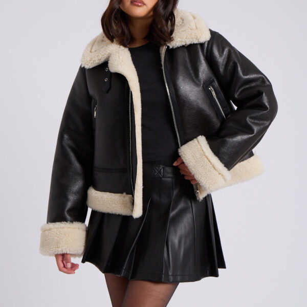 Urban Bliss Black Cropped Bonded Jacket  / 12
