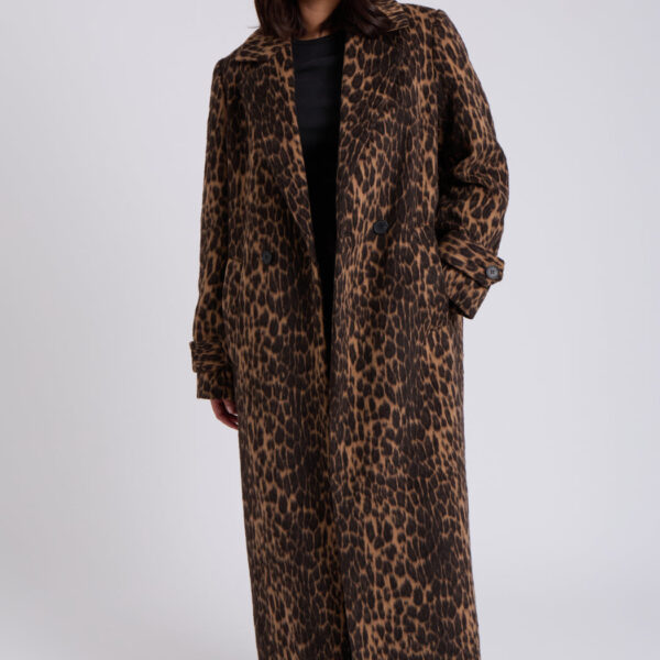Urban Bliss Leopard Faux Wool Formal Coat  / 14