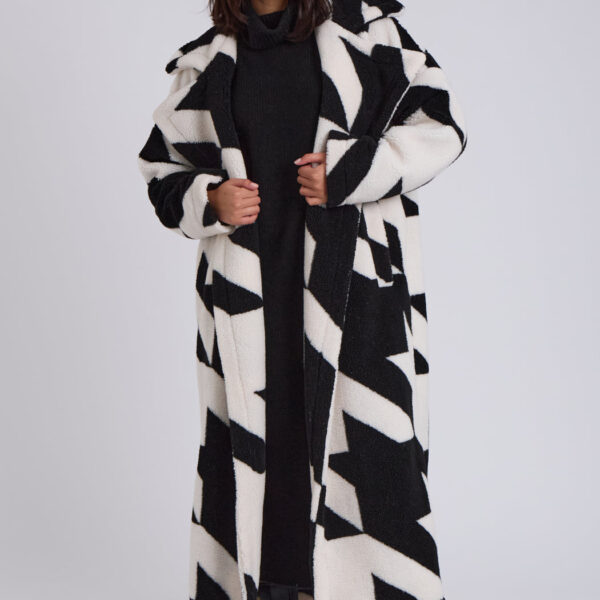 Urban Bliss Dogtooth Borg Longline Jacket  / 8