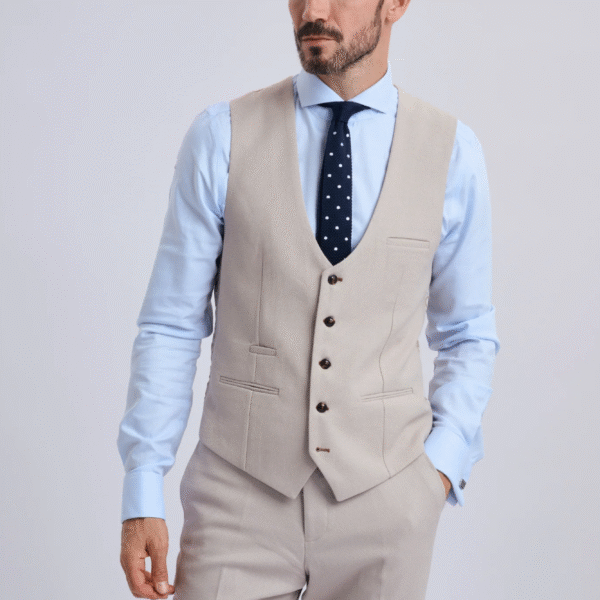 HM5 Stone Tailored Waistcoat