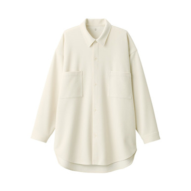 Unisex Polyester Blend Long Sleeve Shirt Ivory M | Ivory
