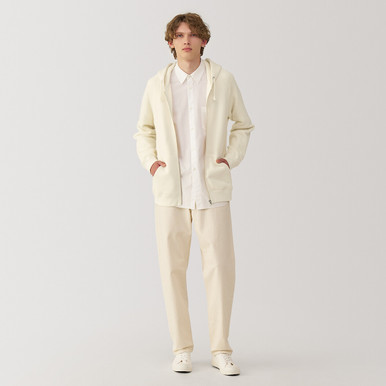 Men's Traditionally Knitted Hooded Sweatshirt Off White XL | Off White