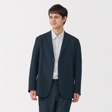 Men's Seersucker Blend Jacket Black S | Black