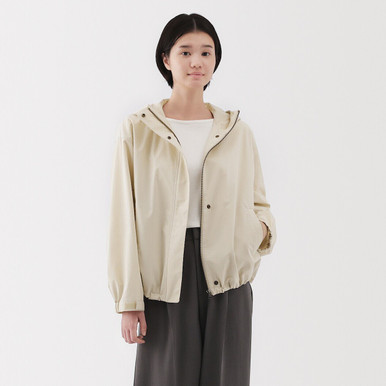 Women's Water‐Repellent Hooded Jacket Beige L | Beige
