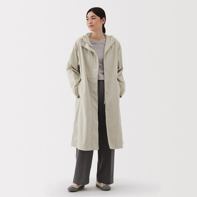 Women's Water‐Repellent Hooded Coat Dark Navy L | Dark Navy
