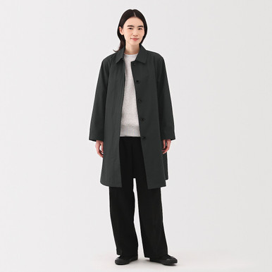 Women's Water‐Repellent Collar Coat Dark Grey XL | Dark Grey