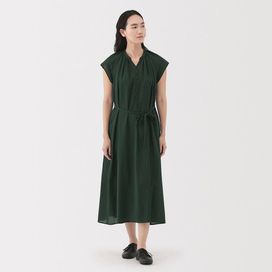 Women's High Twist Cotton Voile Cap Sleeve Dress Black Check L | Black Check