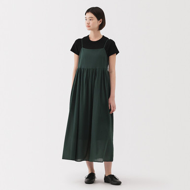 Women's High Twist Cotton Voile Camisole Dress Black L | Black