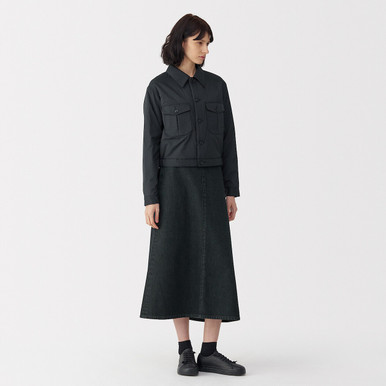 Women's Washi and Denim Skirt Dark Grey 28inch | Dark Grey