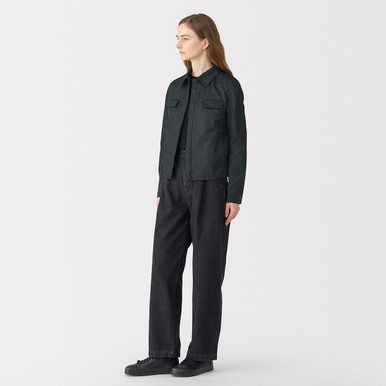 Women's Nylon Twill Zip Jacket Black XL | Black