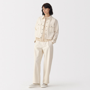 Women's Washi and Cotton Twill Denim Jacket Off White M | Off White