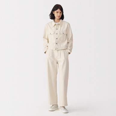 Women's Washi and Cotton Twill Trousers Off White 28inch | Off White