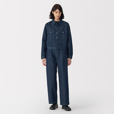 Women's Washi and Denim Jacket ‐ Dark Navy Dark Navy L | Dark Navy