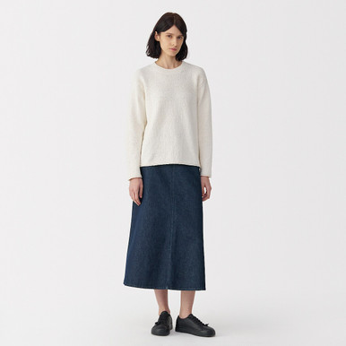 Women's Washi and Denim Skirt ‐ Dark Navy Dark Navy 27inch | Dark Navy