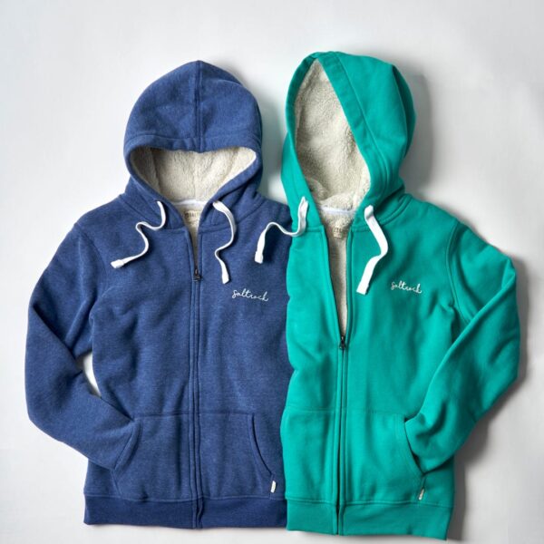 Saltrock Womens Borg Lined Hoodie - Turquoise - Green - Size: 12