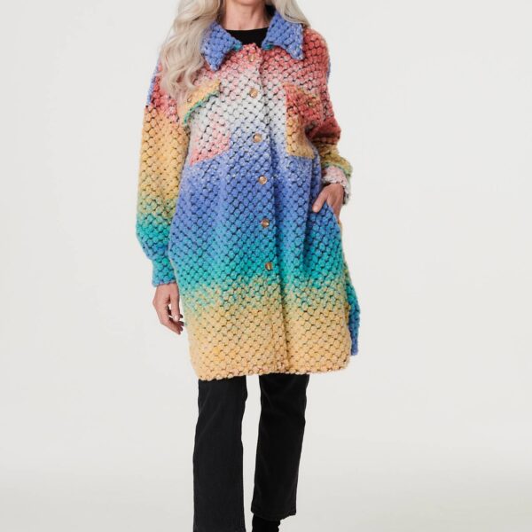 Ombre Button Front Shacket