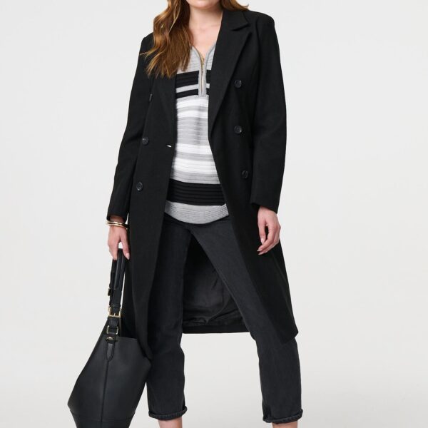 Longline Tailored Button Front Coat