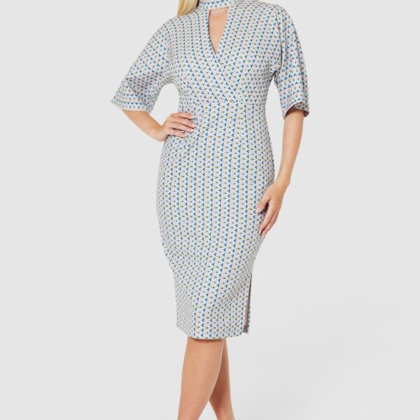 Closet London Purple Lilac Kimono Pencil Dress