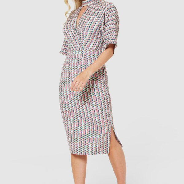 Closet London Rose Pink Kimono Pencil Dress