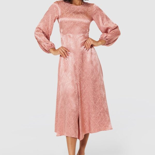 Closet London Rose Pink Midi A-Line Dress