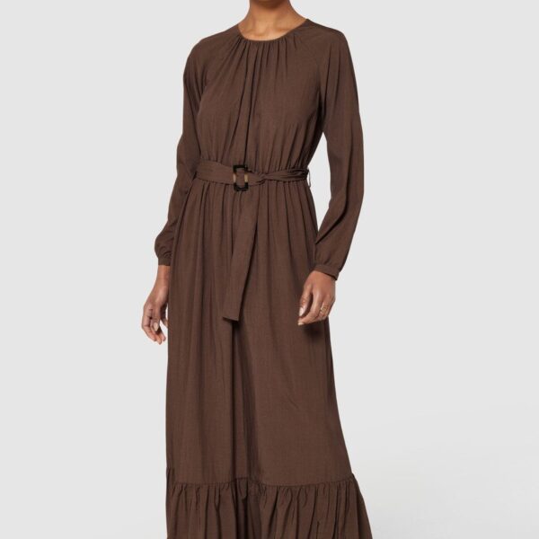 Closet London Chocolate Brown A-line Maxi Dress