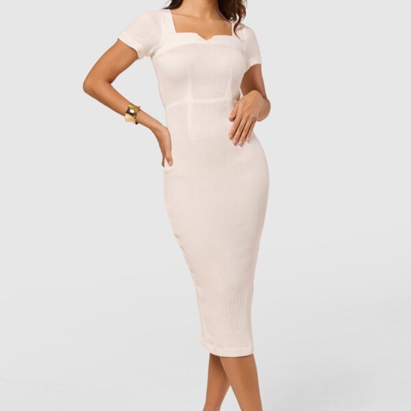 Closet London ivory Midi Bodycon Dress
