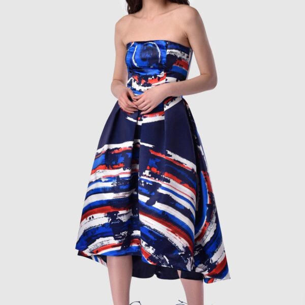 Closet London Closet Gold Strapless Hi-Low Dress