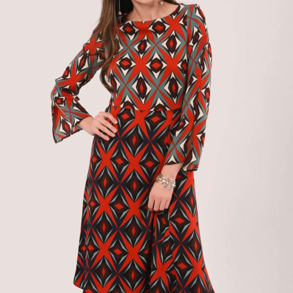 Closet London Red A-Line Dress With Godet