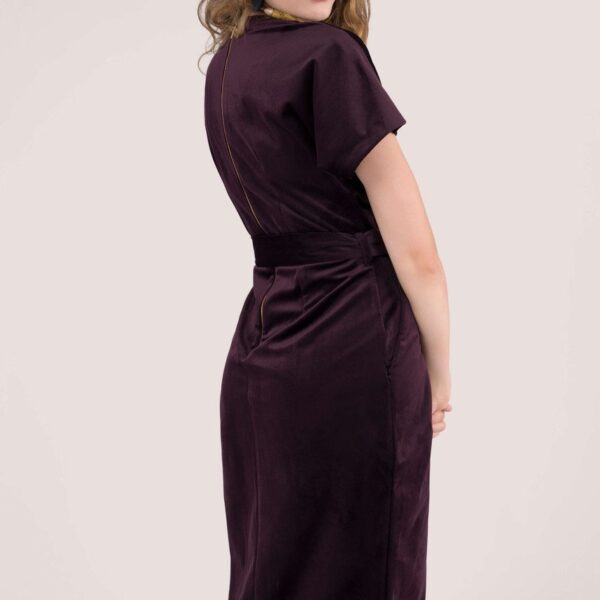 Purple Velvet Kimono Dress