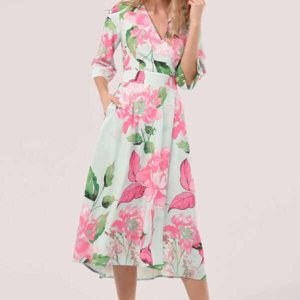 Closet London Aqua High-Low Wrap Dress