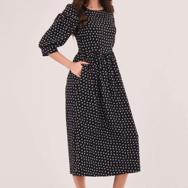 Closet London Navy Gathered Tunic Dress