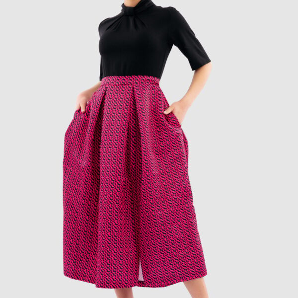 Closet London Pink 2-in-1 Pleated High Neck Midi Dress