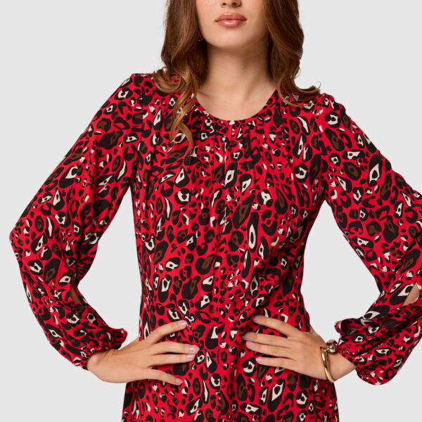 Closet London Closet Gathered Neck A-Line Dress D7527_RED