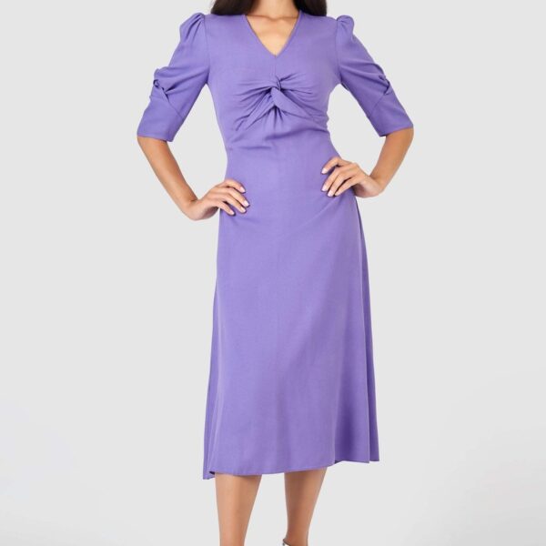 Closet London Purple Twist A-Line Midi Dress
