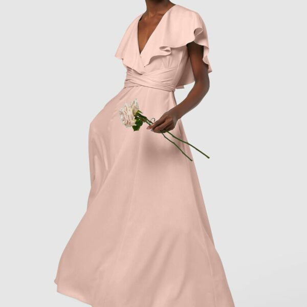Closet London Blush Pink Full Skirt Cape Midi Dress