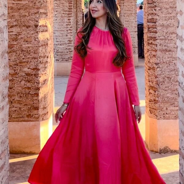 Closet London Coral Pink Full Skirt Midi Dress