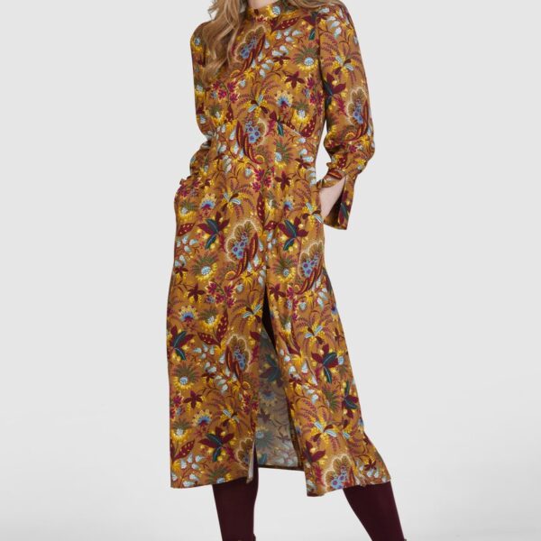 Closet London Bronze Floral Print A-Line Dress