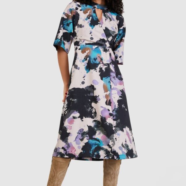 Closet London Blush Print Kimono Wrap Dress