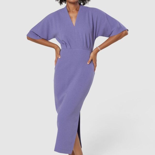 Closet London Lilac Purple Pencil  Kimono sleeves Midi Dress