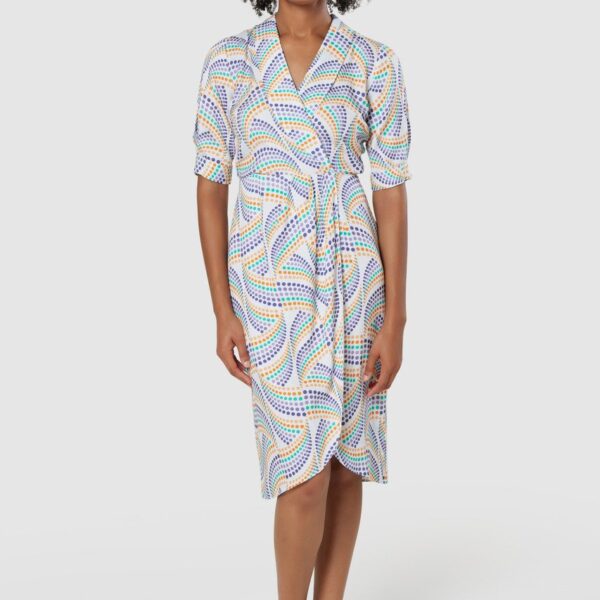 Closet London  White Wrap  Printed Blazer Midi dress