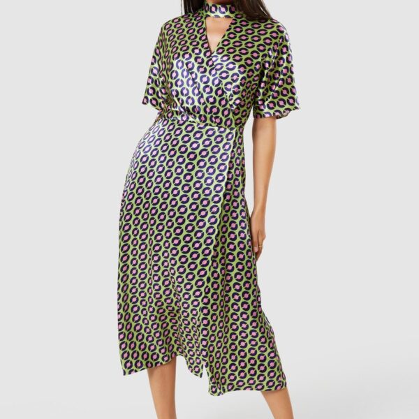 Closet London  Lime Green Kimono Wrap A-Line Dress
