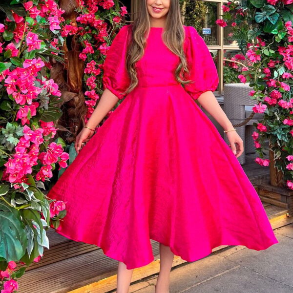 Closet London Pink A-Line Paneled Skirt Dress