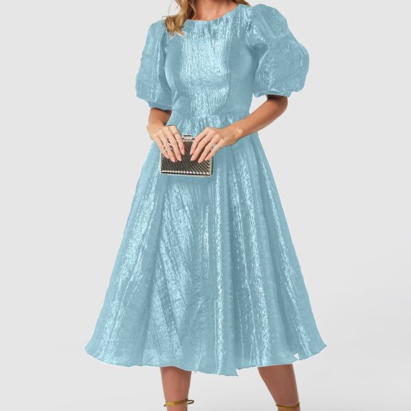 Closet London Blue A-Line Paneled Skirt Dress