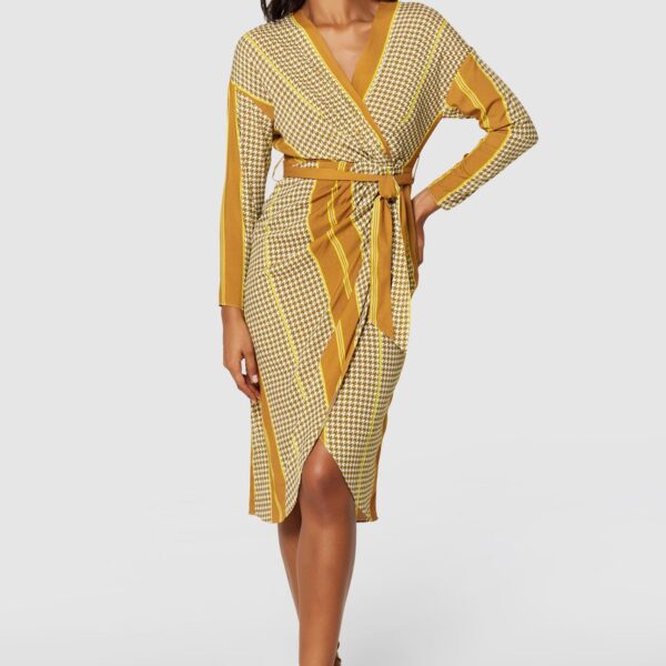 Closet London Tobacco Pencil  Wrap Dress