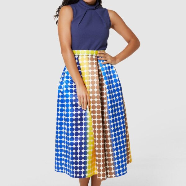 Closet London Navy Full Skirt Dress