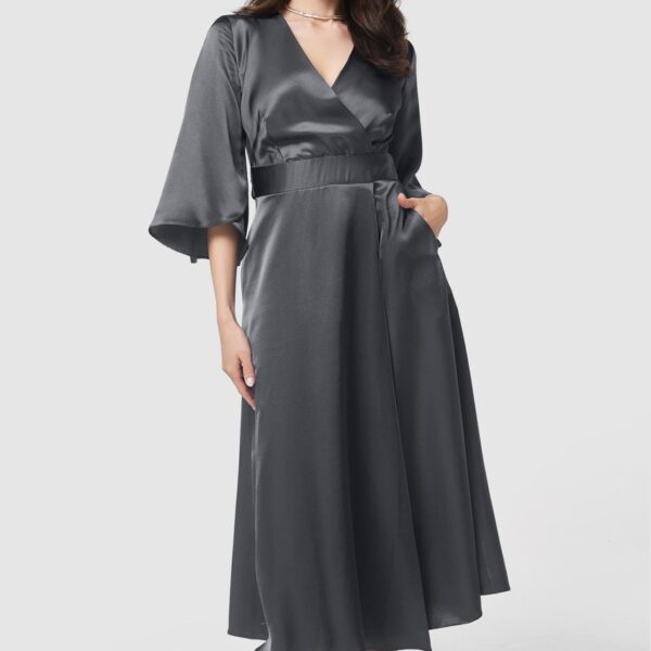 Closet London Grey A-Line Wrap Dress