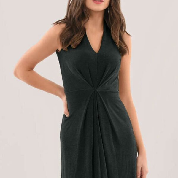 Closet London Black Centre Pleats A-Line Dress