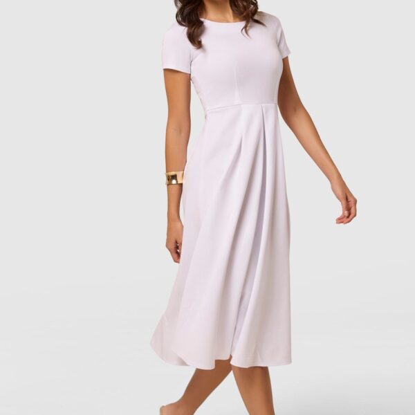 Closet London Pleated Dress  WHITE